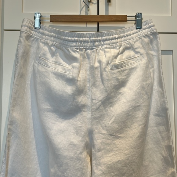 Land’s End 100% Linen High Rise White Crop Pants Women Size 16 White - Picture 13 of 13